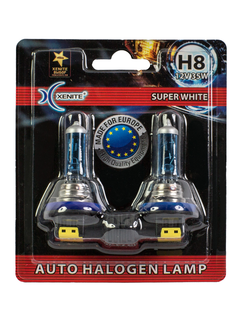 Галогенная лампа Xenite H8 (SUPER WHITE) 12V 